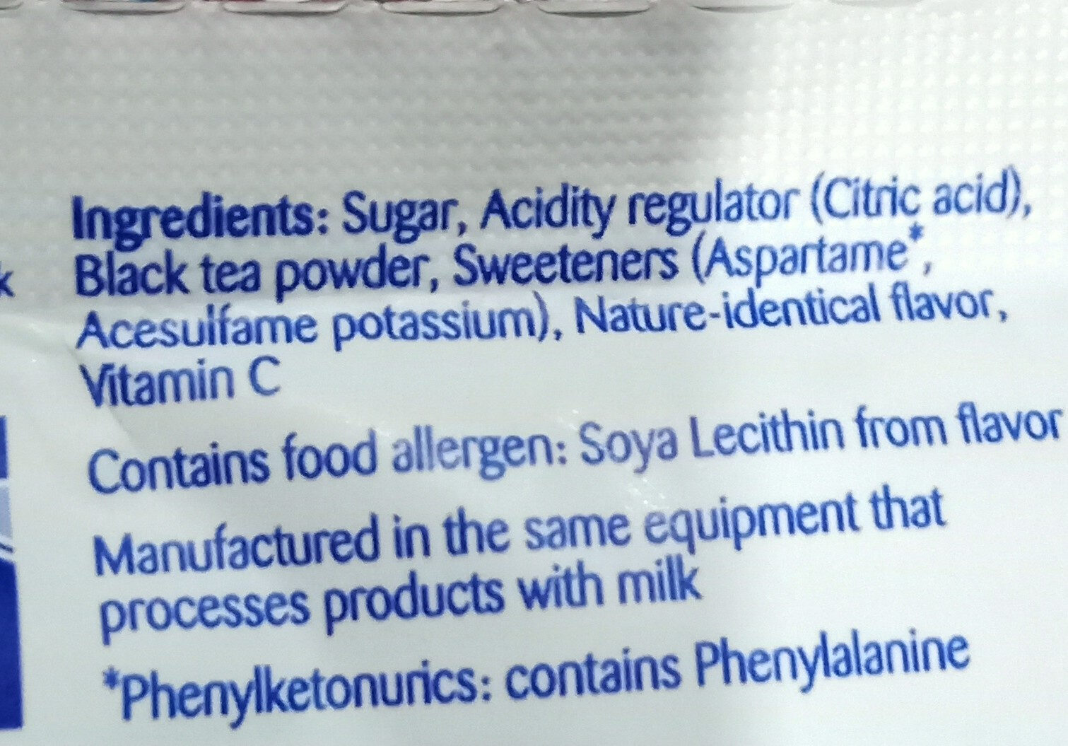 Nestea powdered tea drink - Ingredients - es