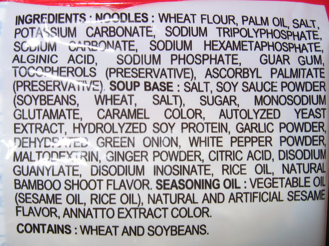 Instant Noodle with Soup Base Sesame Flavour - Ingredienser - en