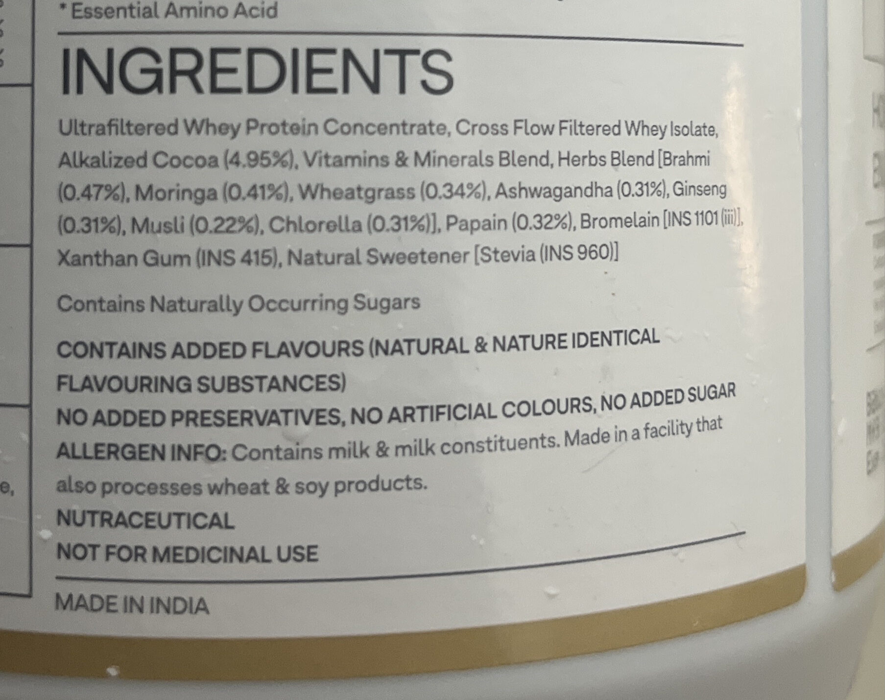 Protein & Herbs For Men - Ingredients