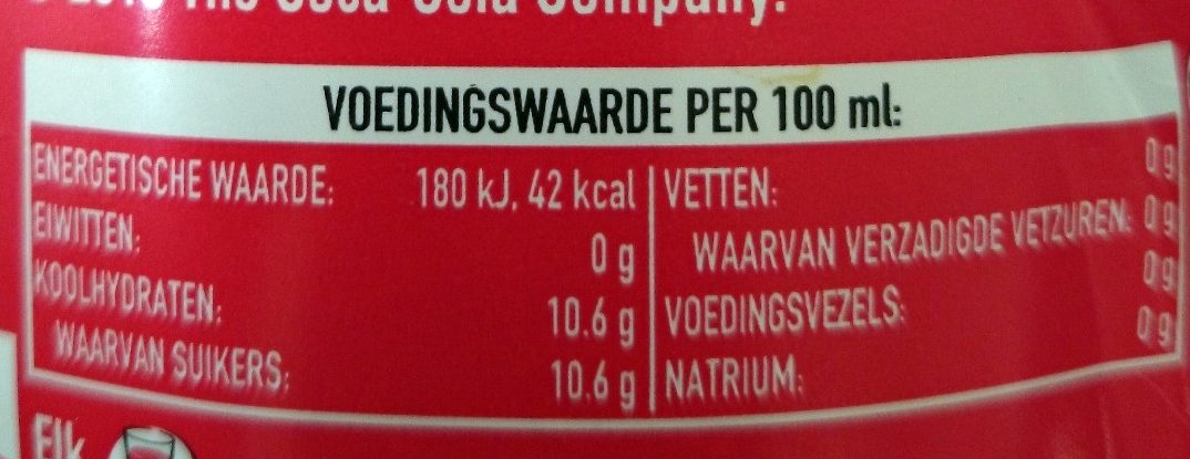 Cola Regular - Coca-cola - 1.5 Liters - Voedingswaarden