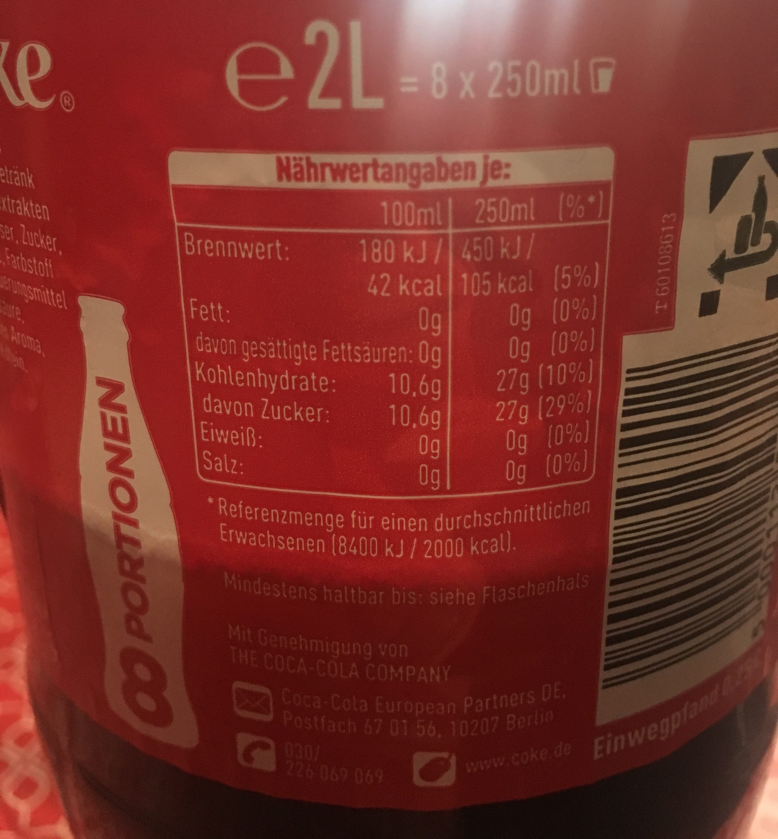 Coca-Cola Original Taste - Ingrédients