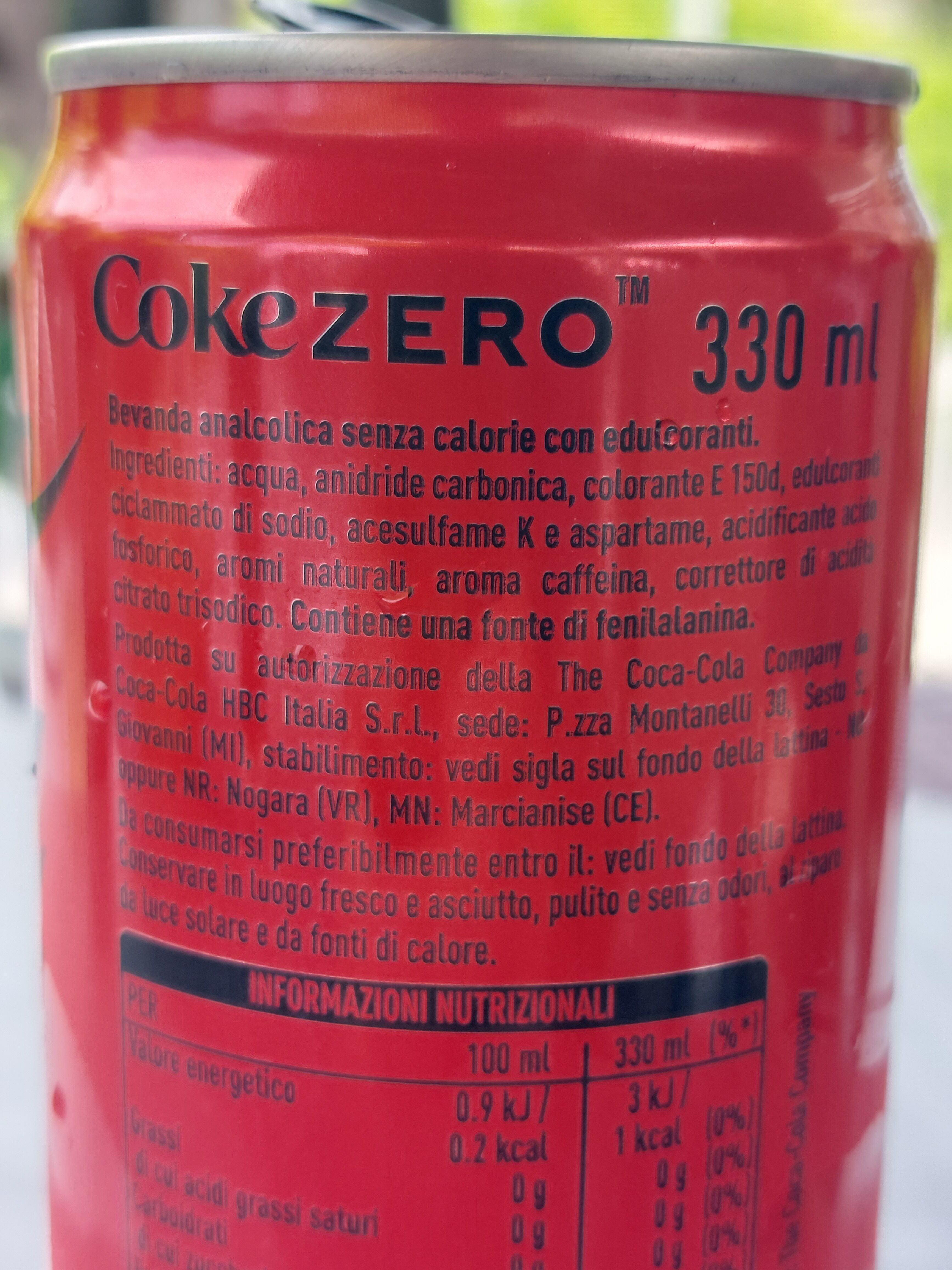 Coca Cola Zero - Zutaten - it