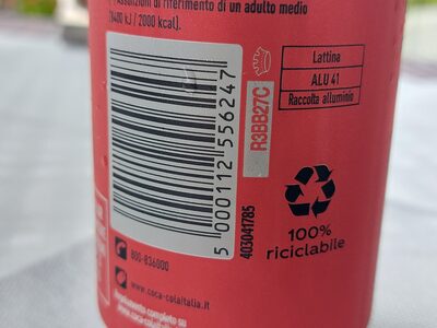 Coca Cola Zero - Wiederverwertungsanweisungen und/oder Verpackungsinformationen - it