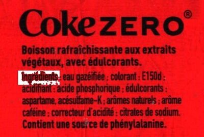 Coca-Cola® Sans sucres - Ingrédients