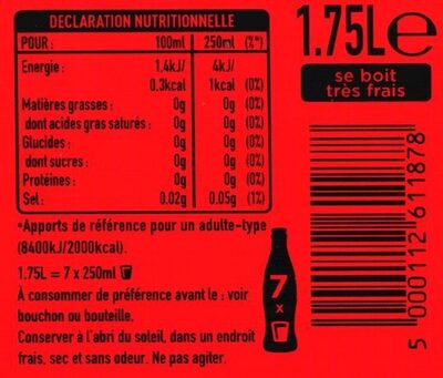 Coke Zero Sans Sucres Sans Calories - Nutrition facts - fr