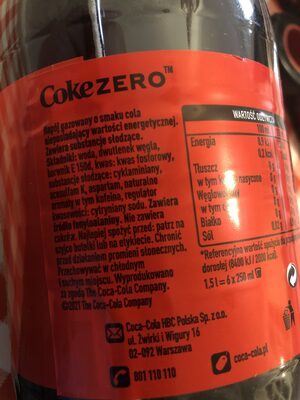 Bouteille coca zéro - Ingrédients