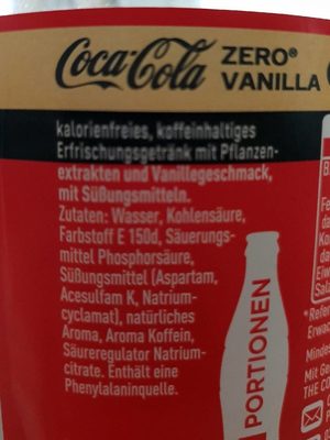Coca vanille sans sucre - Ingrédients