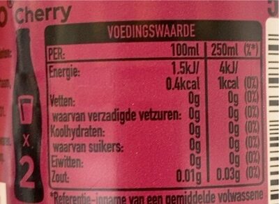 Coca Cola Zero Cherry - Voedingswaarden - fr