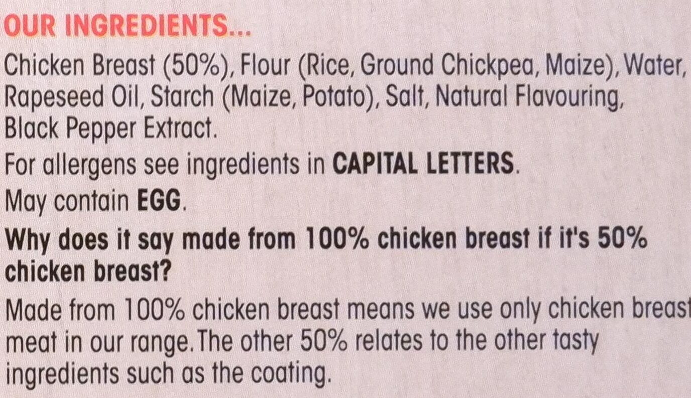 Gluten Free 22 Chicken Nuggets - Ingredients