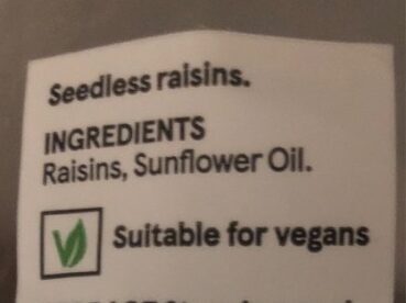 Raisins secs - Ingredients - fr