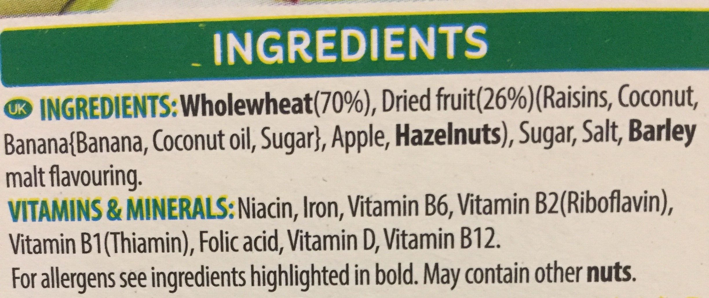 Fruit 'n Fibre Cereal - Ingrédients