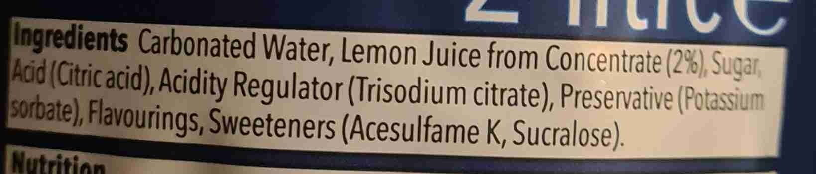 Co-op Sparkling Lemonade 2 Litre - Ingredients