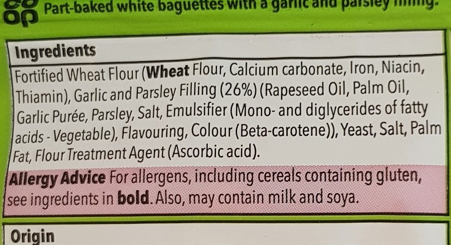 Garlic baguette - Ingredients