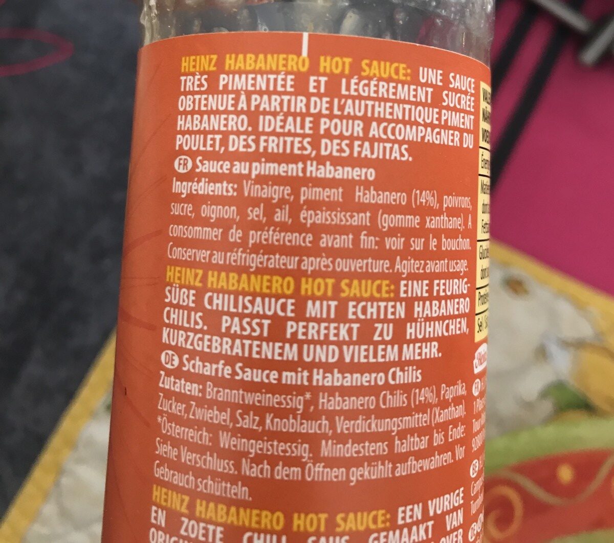 Habanero Hot Sauce - Ingredients - fr