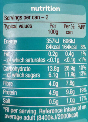 Beanz Barbecue - Nutrition facts