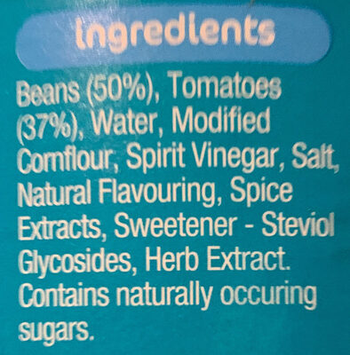 No Added Sugar Beanz in Tomato Sauce 6 x - Ingredients