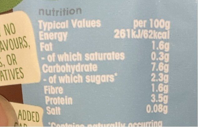 Smoothing - Nutrition facts