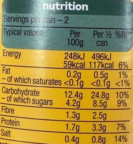 Veg hoops - Nutrition facts