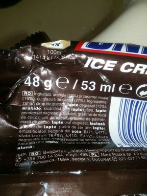 Snickers glacé x7 - Nutrition facts