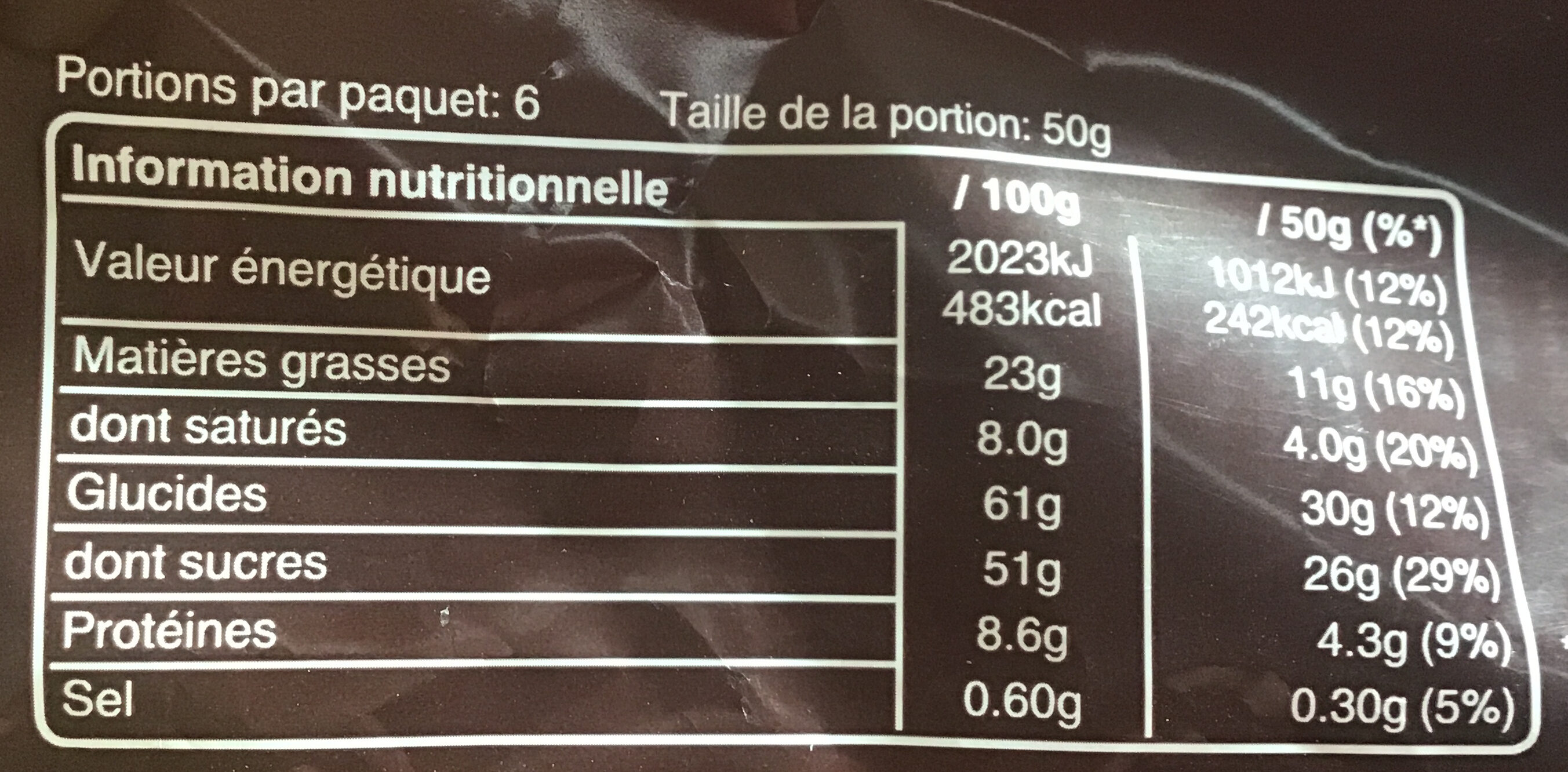 Snickers - Nutrition facts - fr