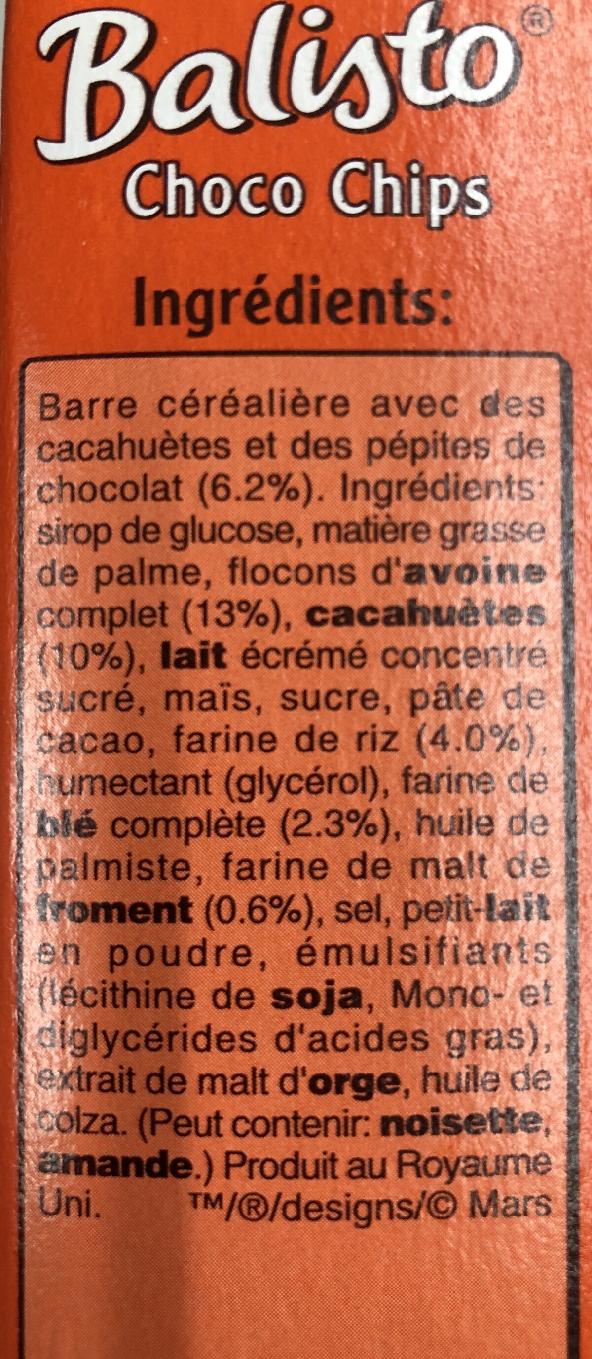 Choco Chips - Ingredienti - fr