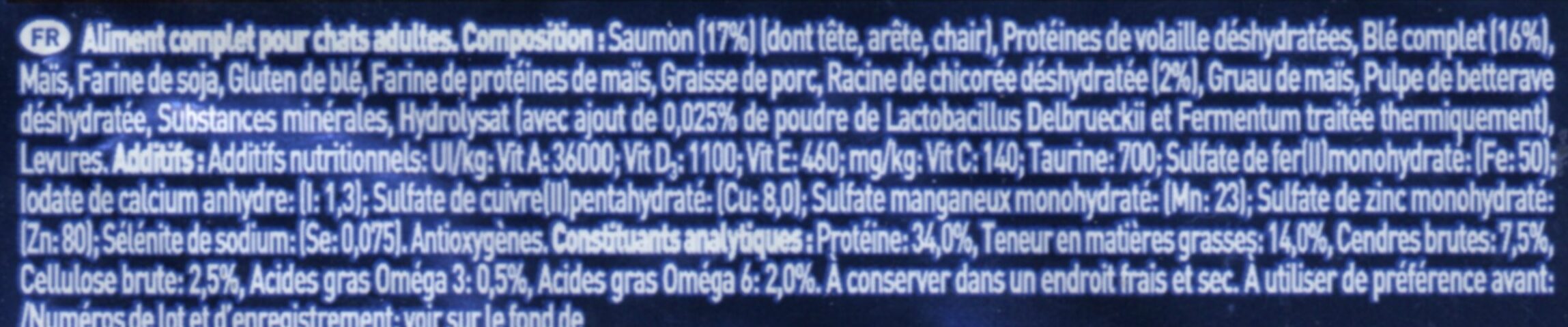Purina one saumon adulte - Ingredients - fr