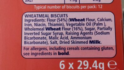 Mcvitie's Digestives To Go - Ingredients