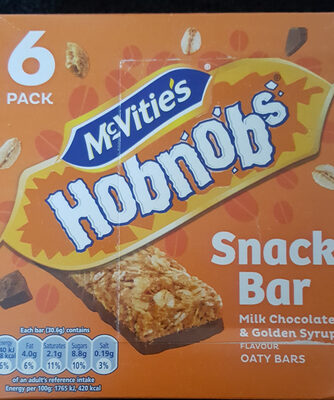 Mcvitie's Hobnobs Milk Chocolate & Golden Syrup Oaty Snack - Product