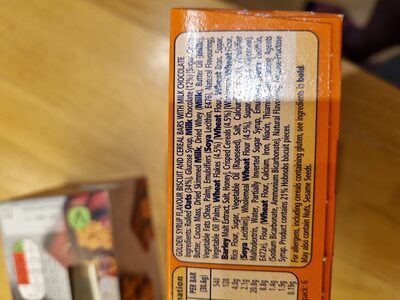 Mcvitie's Hobnobs Milk Chocolate & Golden Syrup Oaty Snack - Ingredients