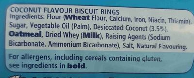 Tasties Coconut Rings - Ingredients