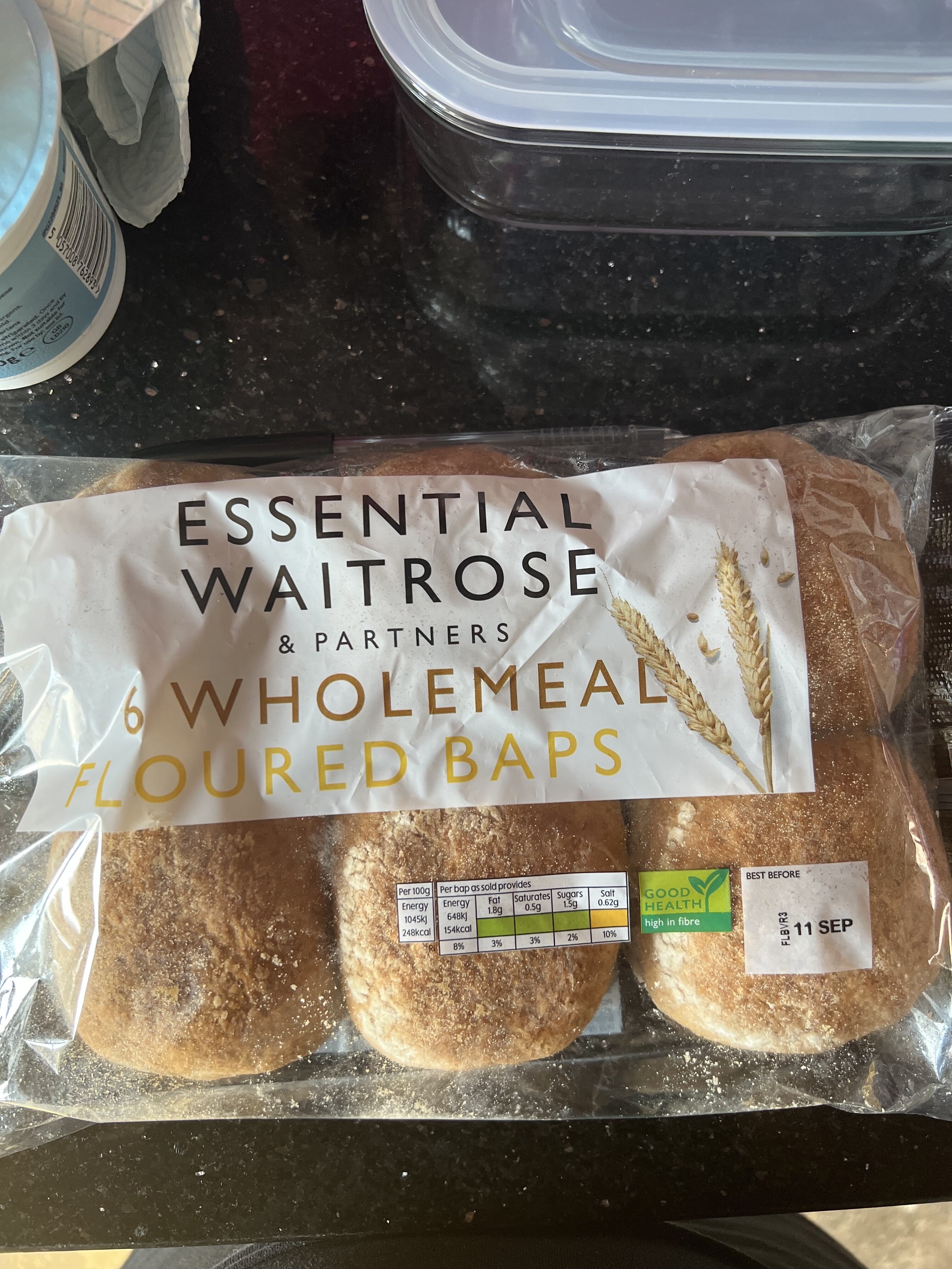 6 Wholemeal Floured Baps - Recycling instructions and/or packaging information