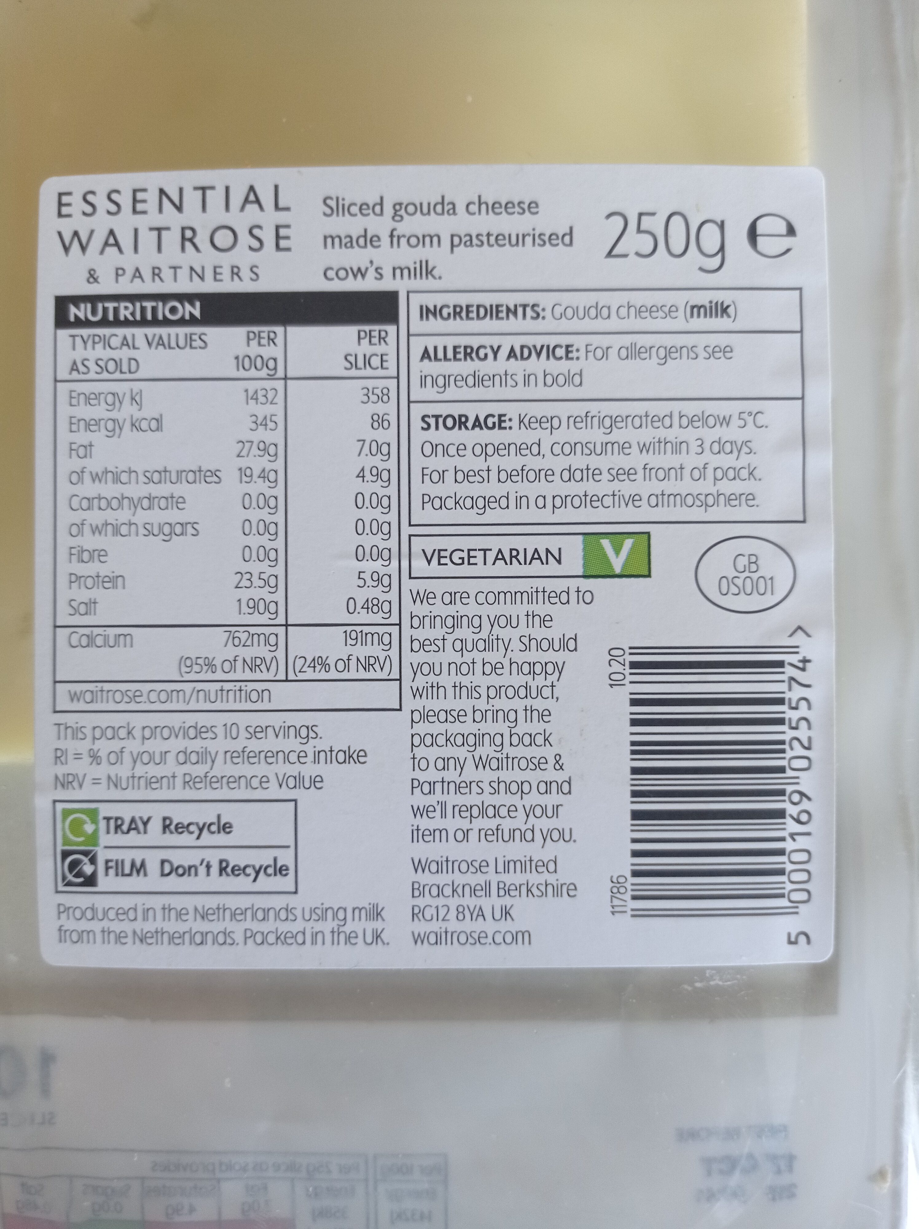Sliced Gouda Slices - Recycling instructions and/or packaging information - it