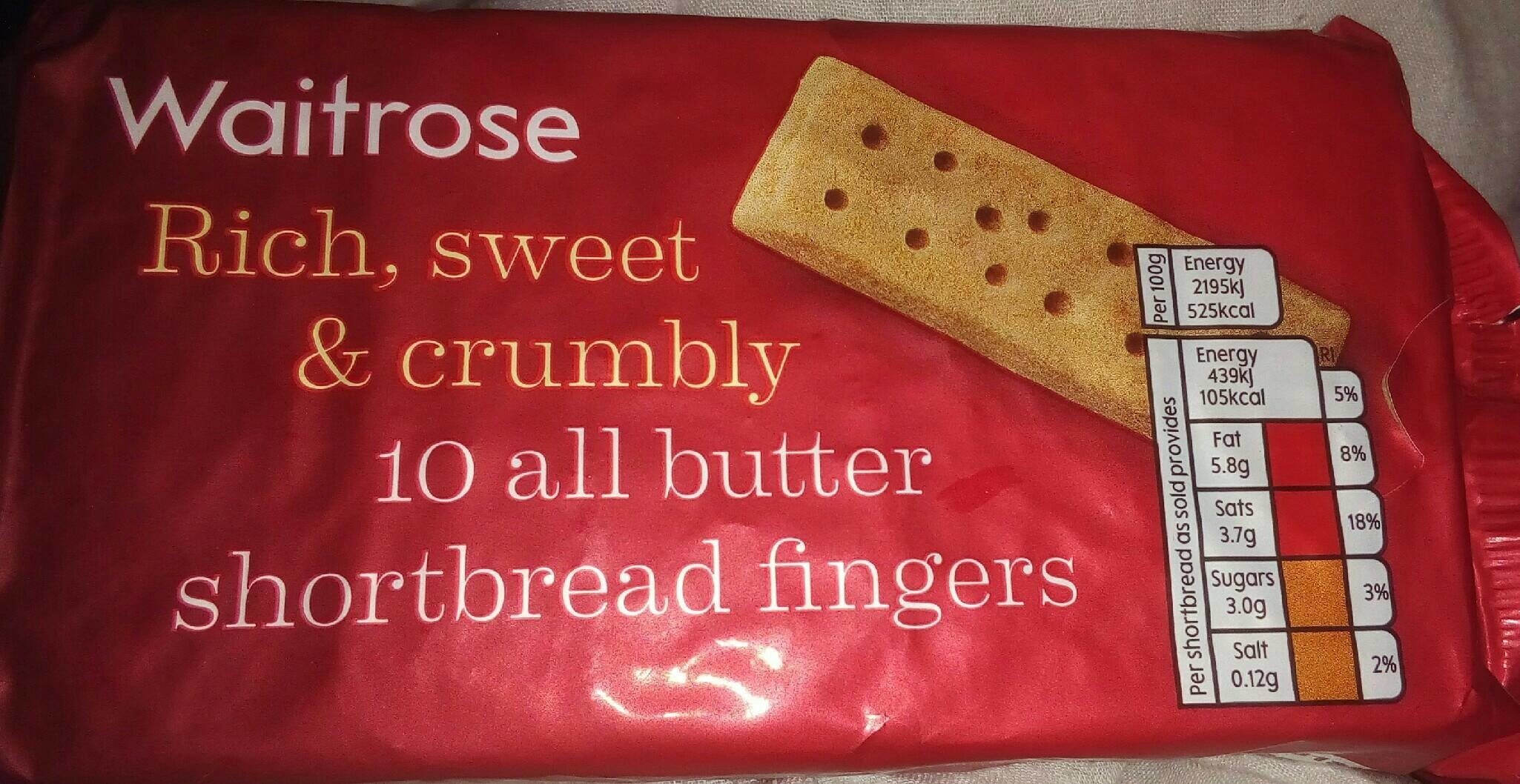 Waitrose Scottish Shortbread Fingers - Produit