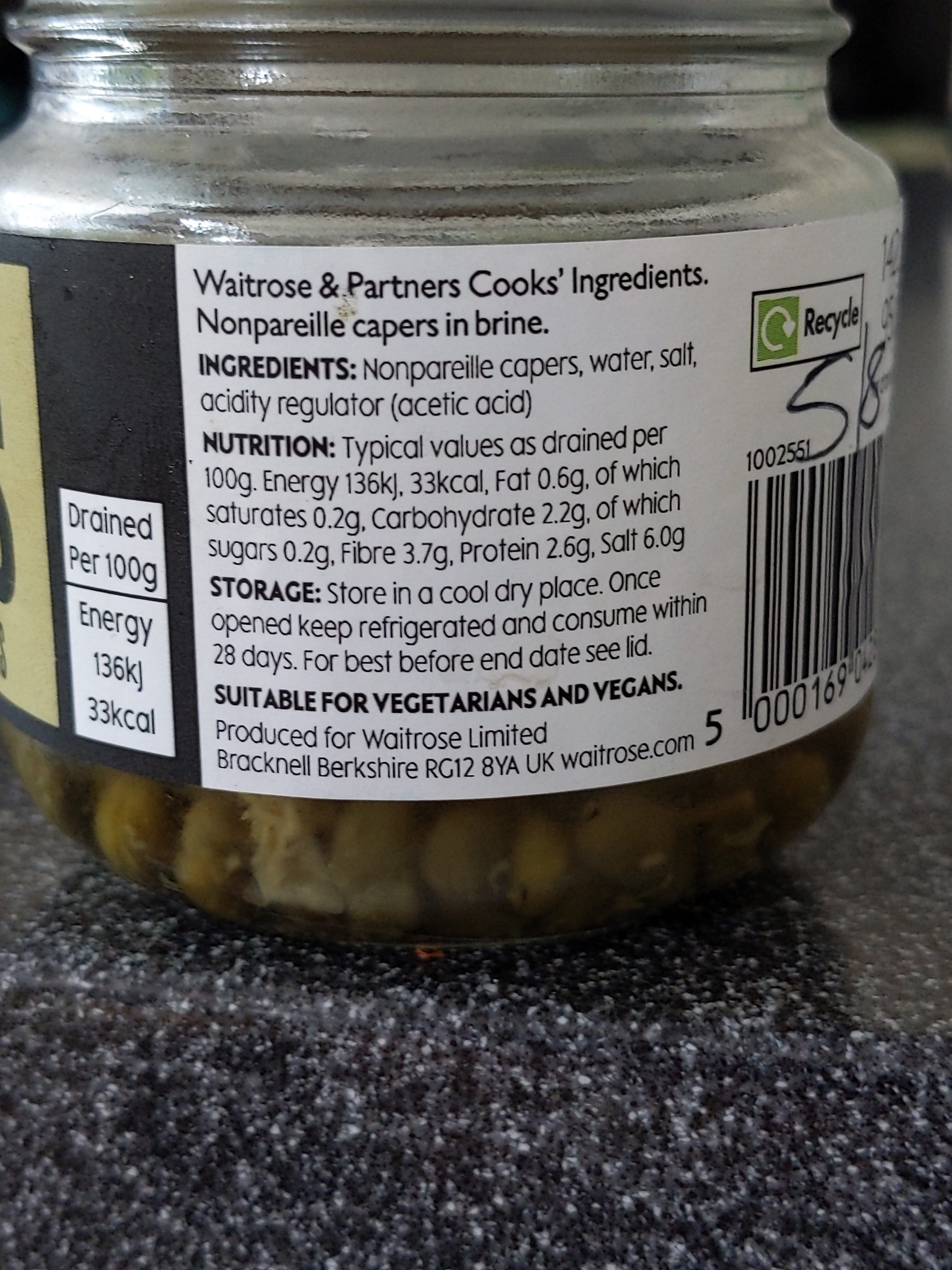 Nonpareille capers - Ingredients