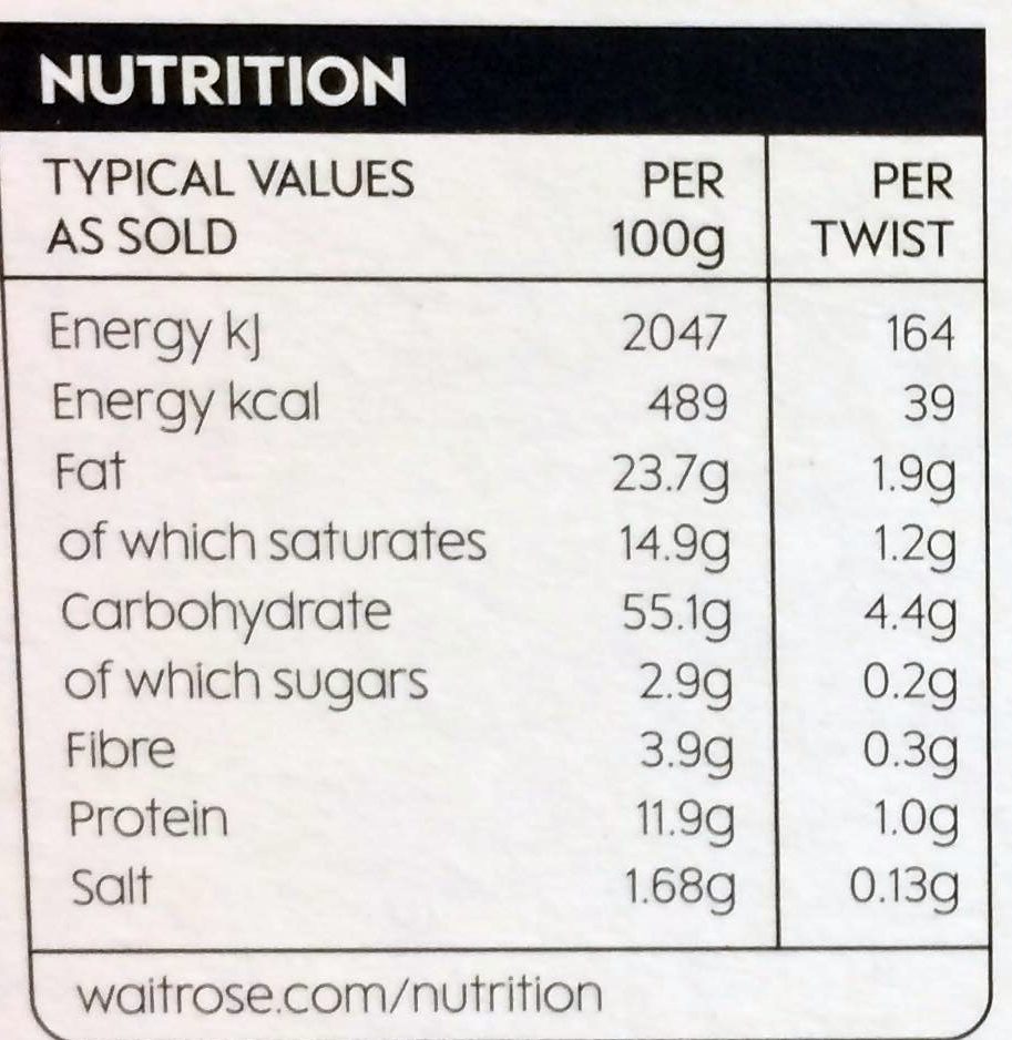 Crisps and tangy - Nutrition facts
