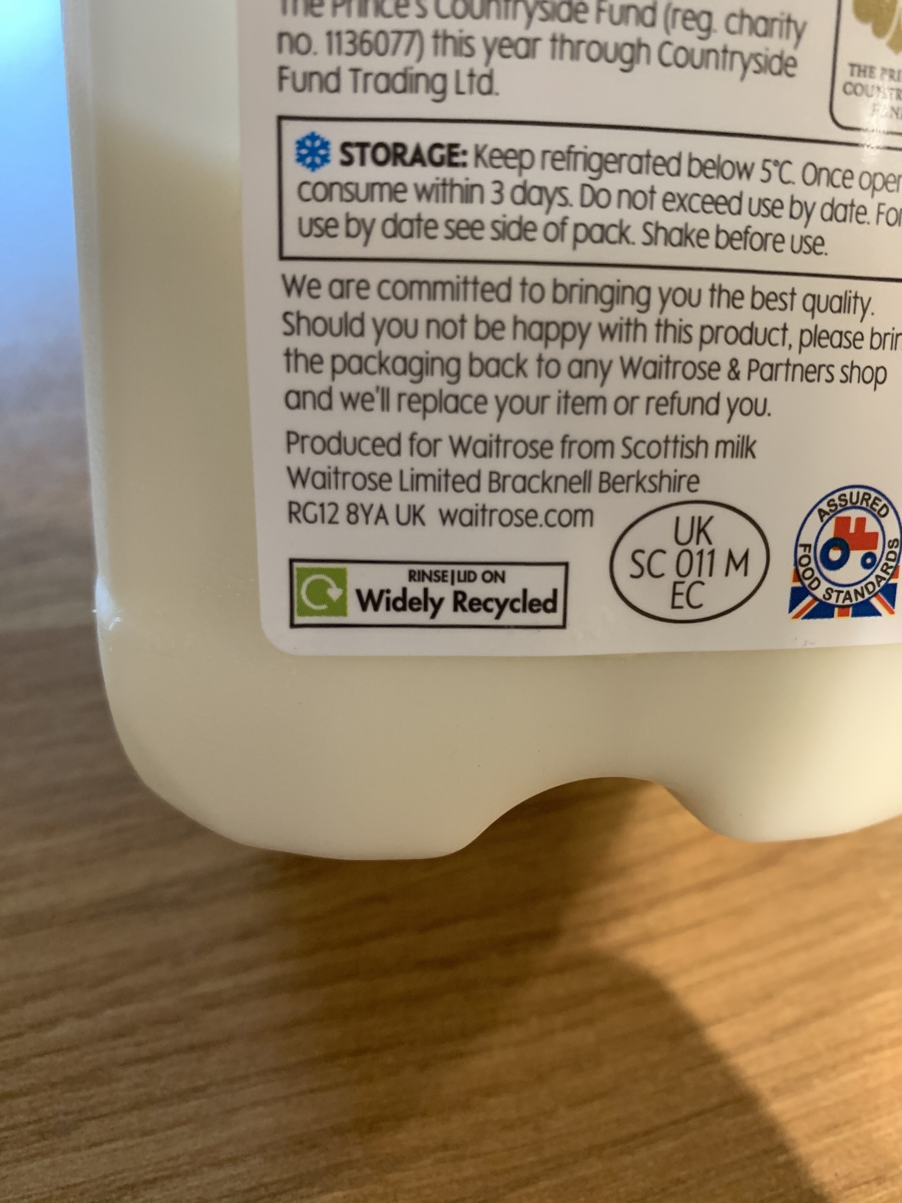 Semi-skimmed Milk - Recycling instructions and/or packaging information - en