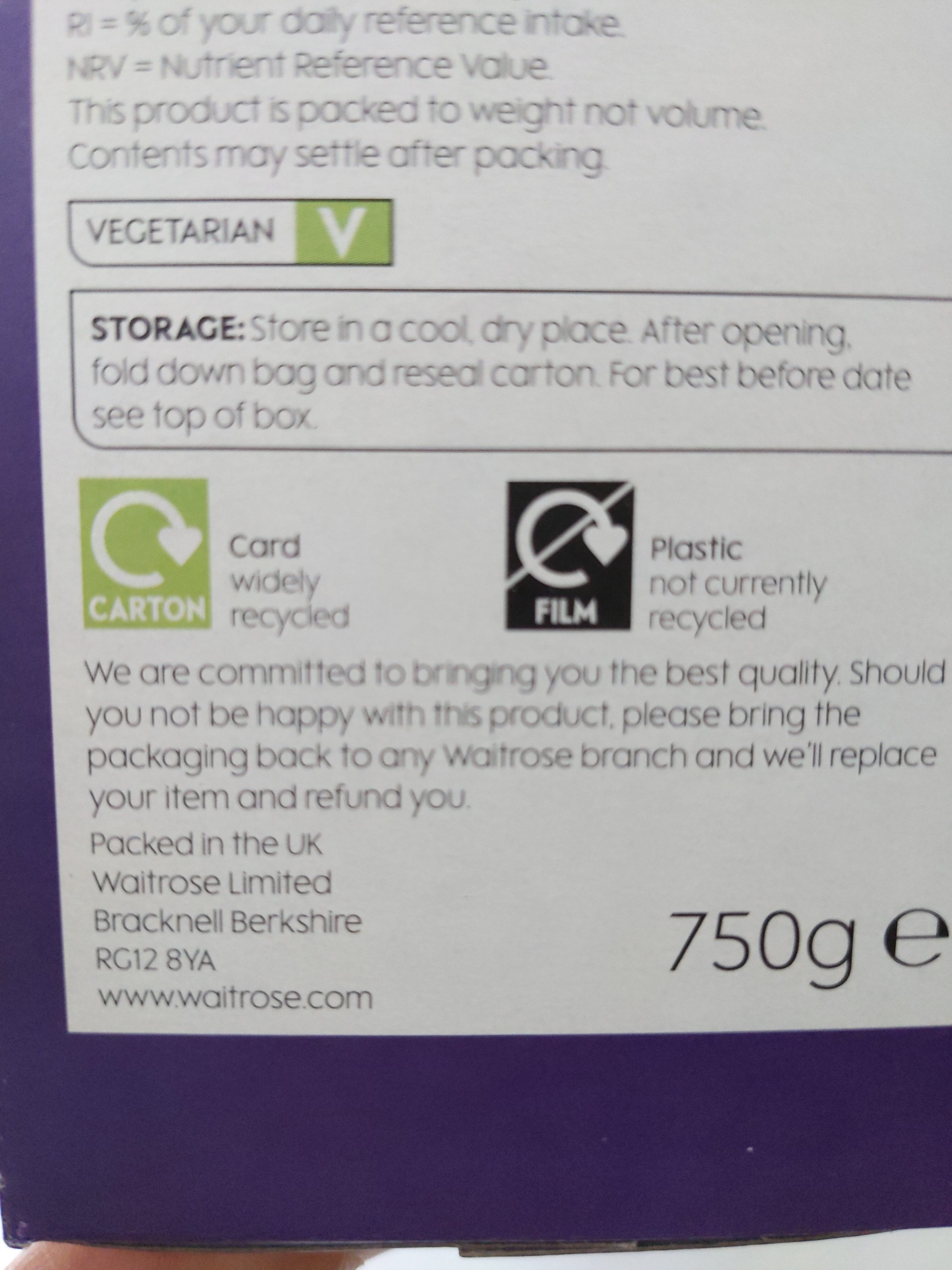 Wholegrain bran flakes - Recycling instructions and/or packaging information