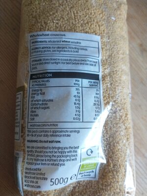 Wholewheat couscous - Ingredients - de