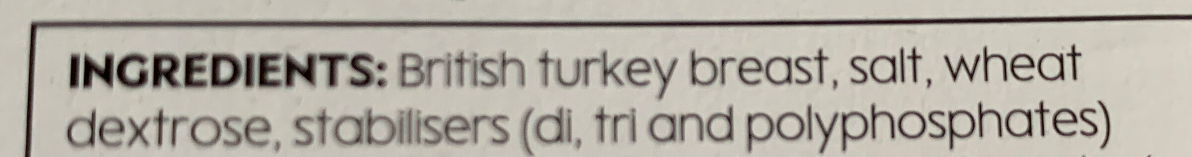 British roast turkey breast - المكونات - en