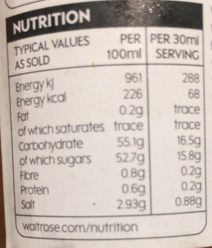 Cooks' Ingredients Thai Sweet Chilli Sauce - Nutrition facts