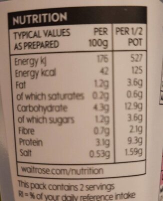 Hearty chicken & vegetable broth - Nutrition facts