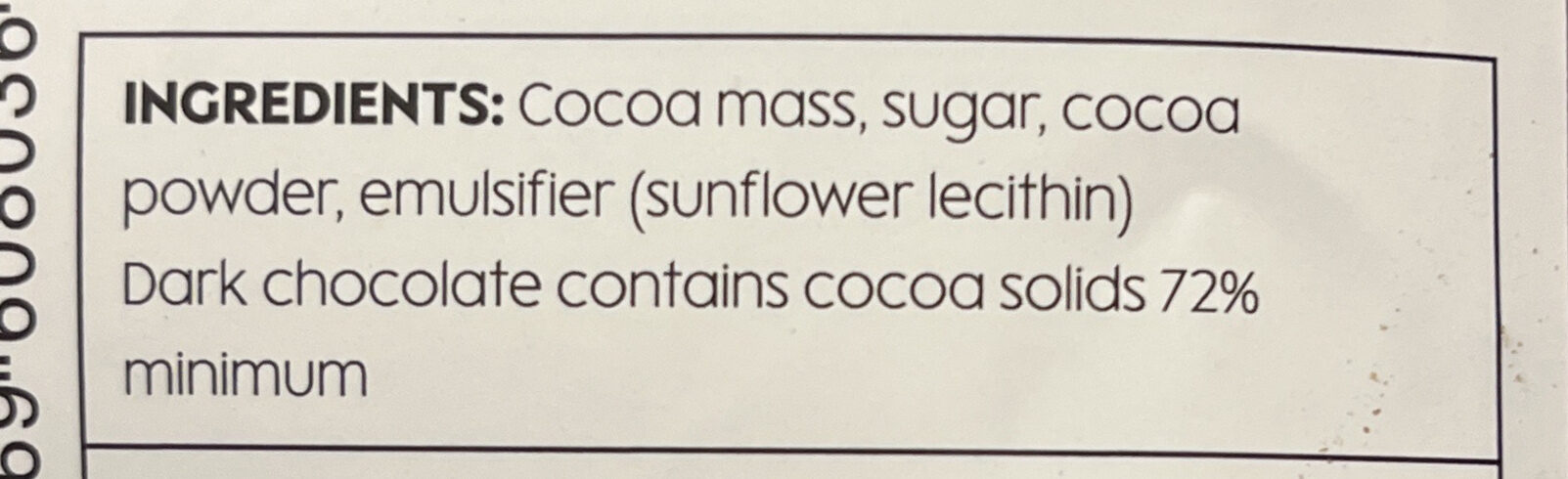 Waitrose Belgian Dark Chocolate 72% - Ingredients