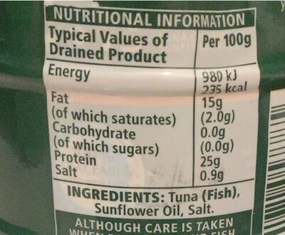 Tuna Chunks - Nutrition facts