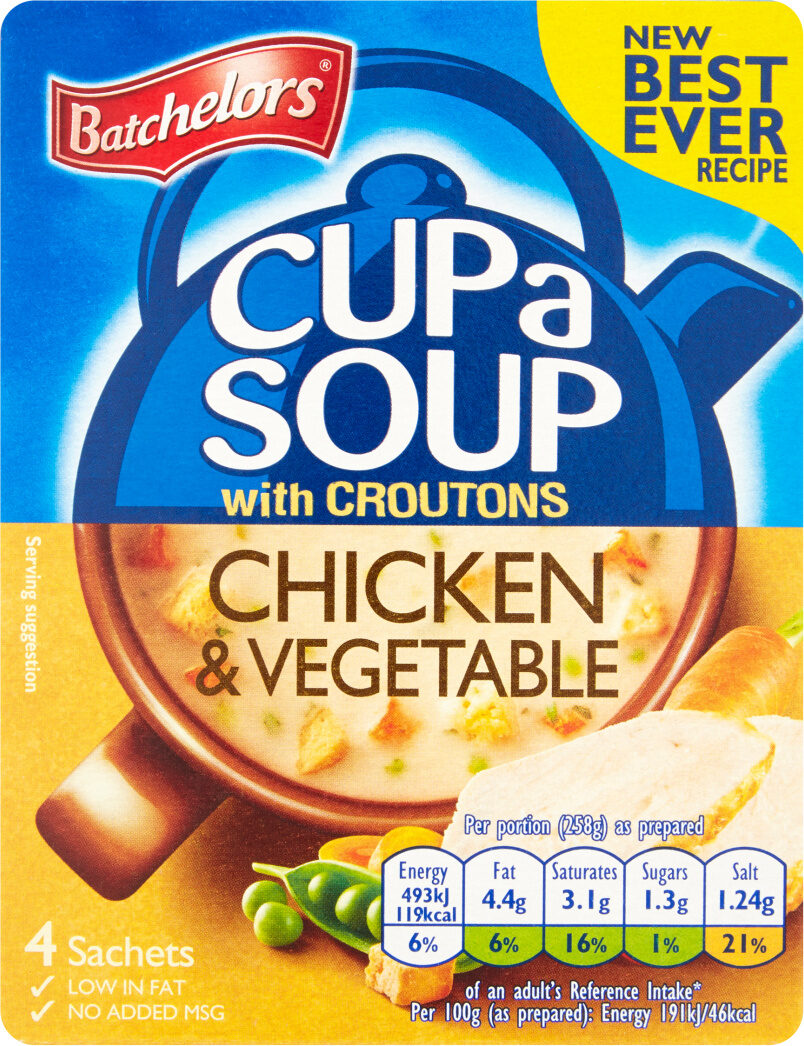 Cup a Soup Chicken & Vegetable with Croutons 4 Pack - Produit - en