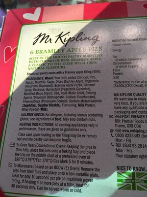 Mr Kipling Bramley Apple Pies 6pk - Ingrédients