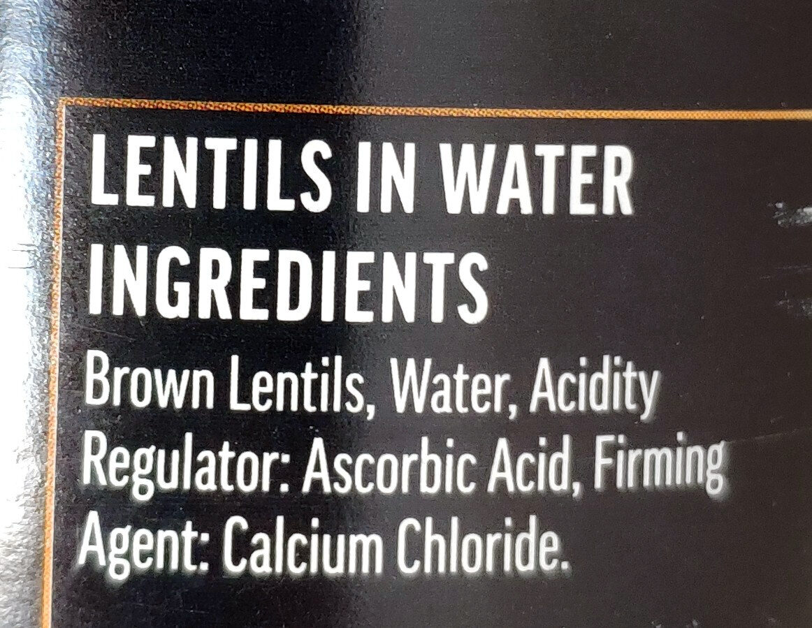 Lentils in water - Ingredienser - en