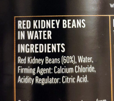 Red kidney beans in water - Ingredienser - en