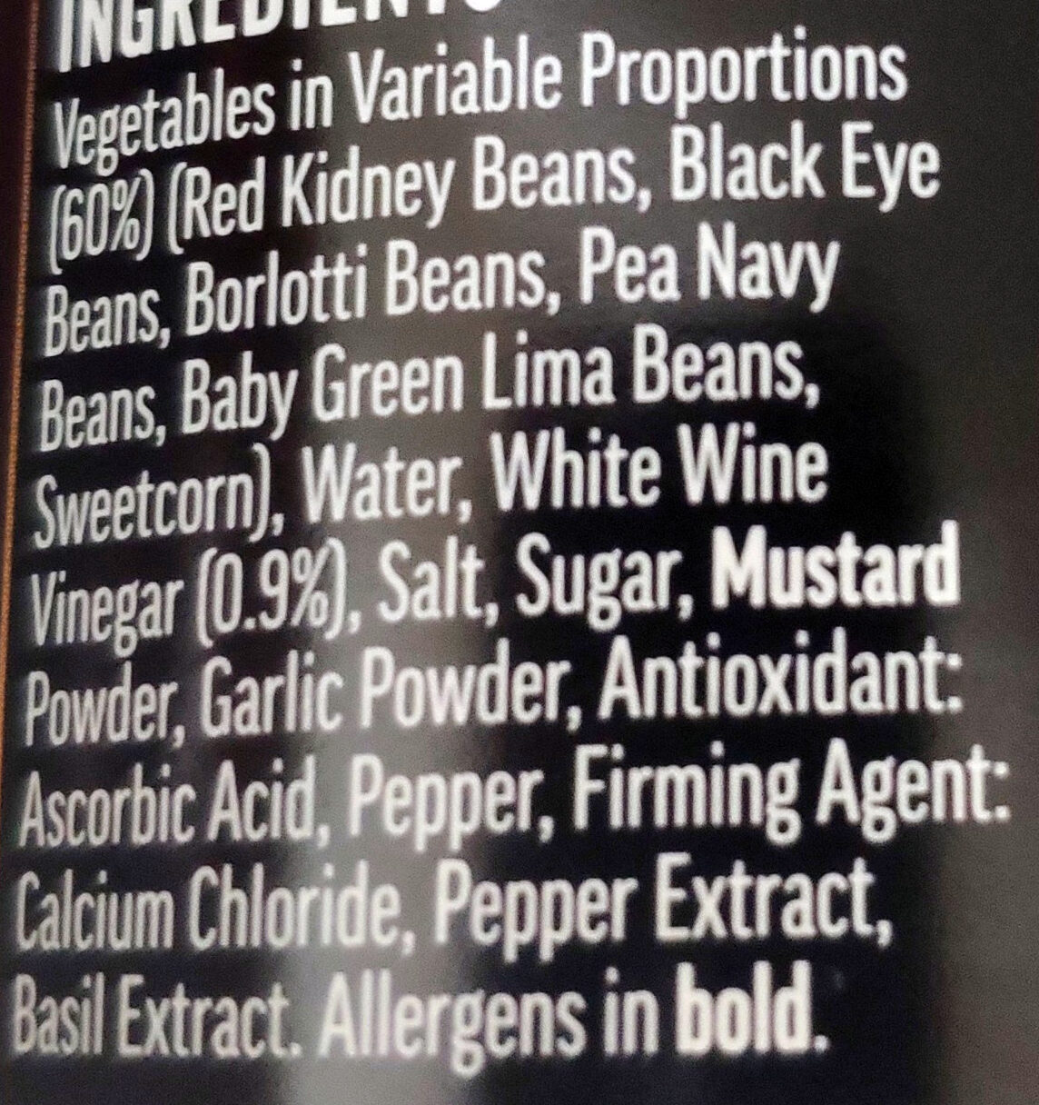 Five Bean Salad - Ingredients