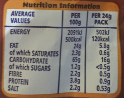 Hula Hoops BBQ Beef - Nutrition facts