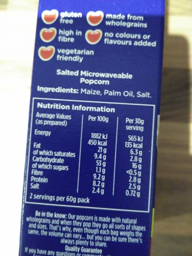 Simply salted - Información nutricional